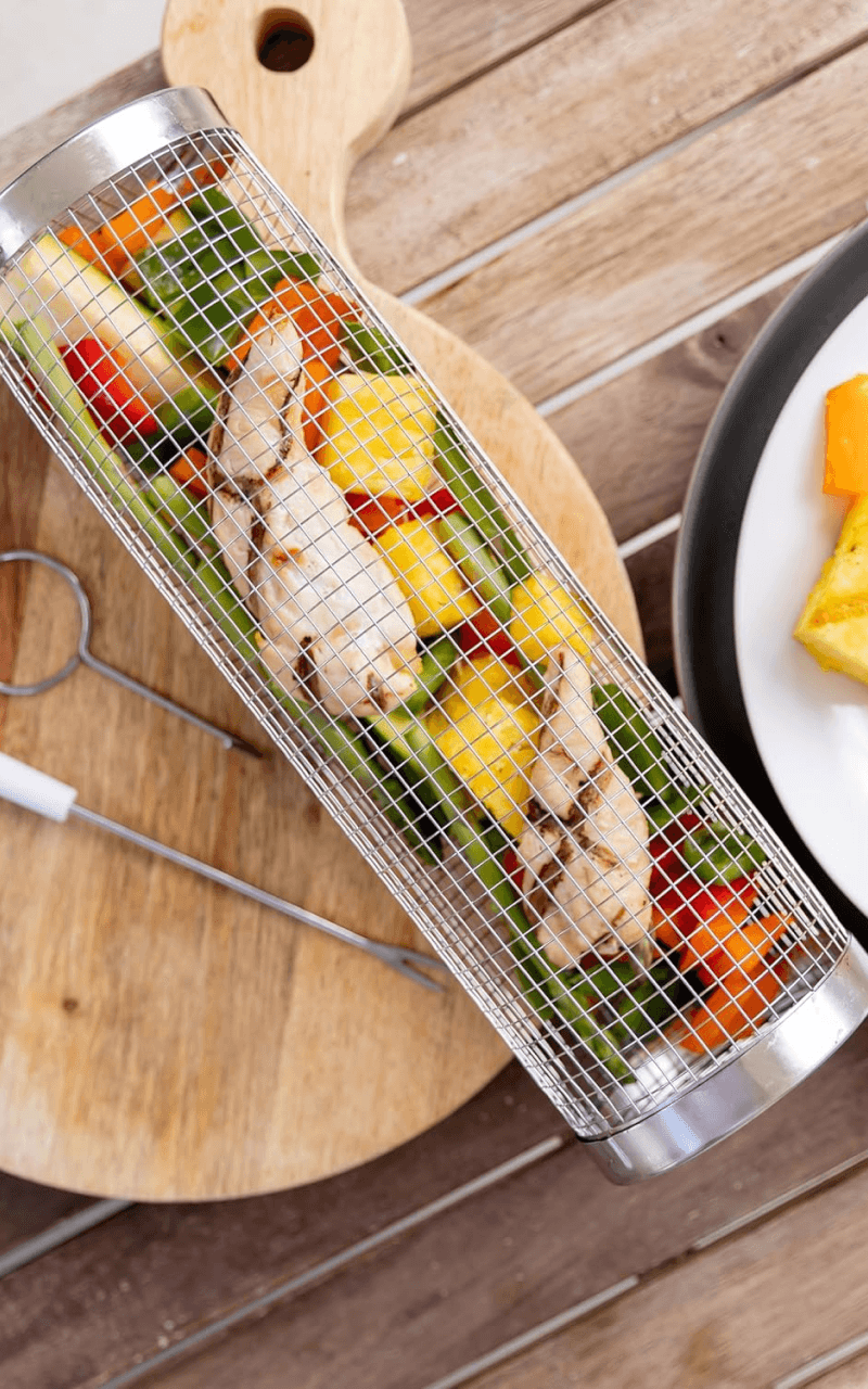 Griller using BRYN product outdoors